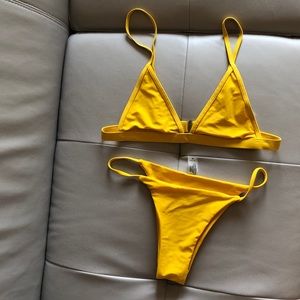 Itty bitty yellow bikini